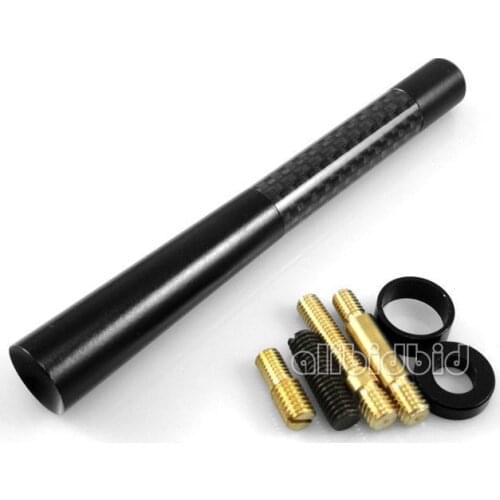 Set of 10 pcs 4.7 INCH ANTENNA BLACK CARBON FIBER SHORT for universal