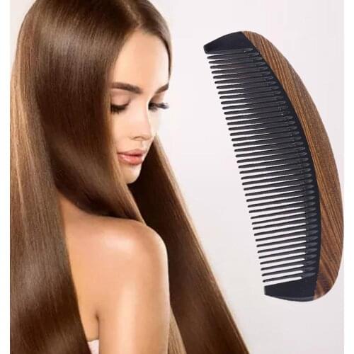 Natural Green Sandalwood Ox Horn Wood Comb Beard Makeup Tool Massage Hair Care New 1PC