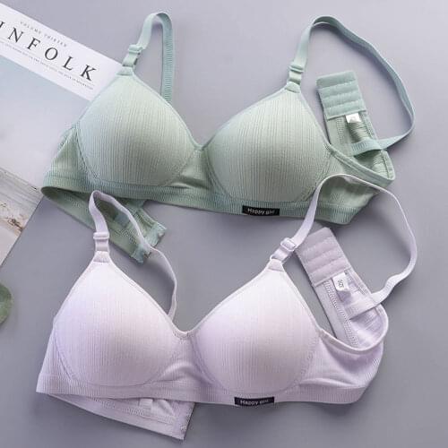 New style pure cotton underwear female high school students Korean version of ab cup bra without steel ring, small and thin, gat