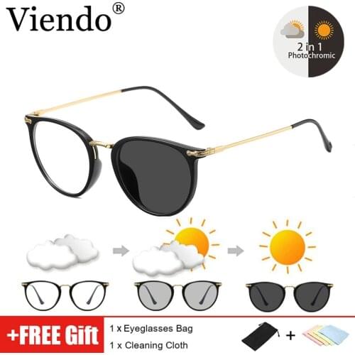 Photochromic Anti Blue Light Glasses Men Women Cat Eye Anti Blue Ray Computer Eyeglasses Auto Color Changing UV400 Sunglasses