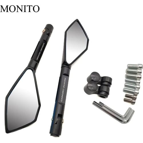 Full CNC Aluminum Motorcycle Mirrors Moto Rearview Blind Spot Side Mirror For yamaha xt 600 mt10 mt 09 tracer suzuki drz/ltz 400