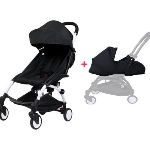 Portable Baby Stroller with Newborn Nest Lightweight Travel Pram Foldable Sitting & Lying Mode Pushchair For 0-3 Year Kids