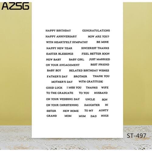 AZSG Various Festival Blessings Clear Stamps/Seals For DIY Scrapbooking/Card Making/Album Decorative Silicone Stamp Crafts
