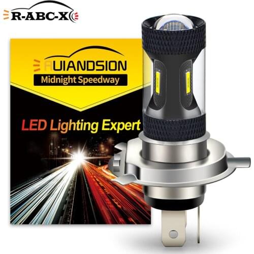 RUIANDSION 1Pcs H4 P43T HS1 9003 HB2 1200Lm Car Fog Light LED Bulb Motorcycle Headlight Part 10-32V 12V 24V 1860SMD White Yellow