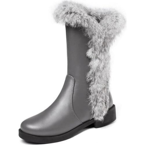 Big Size boots women woman winter boots women women shoes botas Maomao side zipper flat heel round head