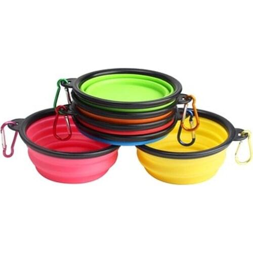 1PC Foldable Silicone Bowl for Pet Candy-Colored Outdoor Travel Portable Nursing Pitcher Pet Dog Bowl