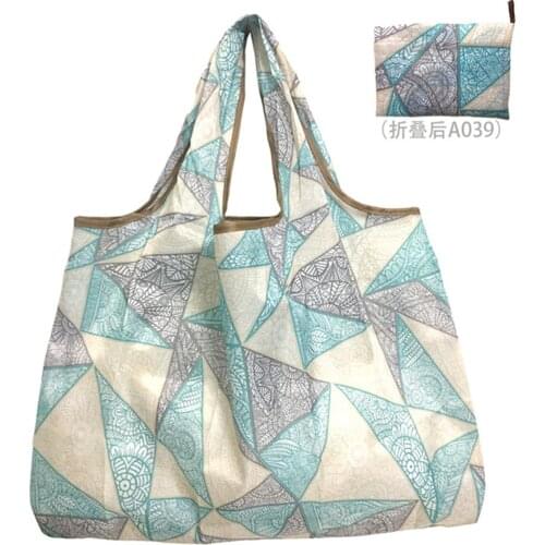 Large size shopping bag handbag foldable shoulder bag light shopping bag eco-friendly storage bag ladies handbag