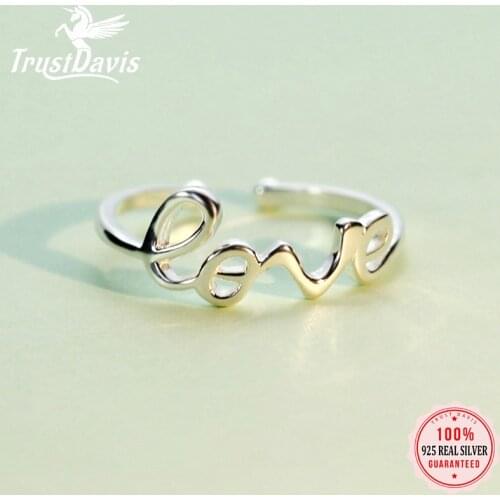 Trusta 100% 925 Sterling Silver Fashion Jewelry Cute Love Cocktail Ring Sizable 5 6 7 Girls Teens Xmas Gift DS313 Drop Shipping