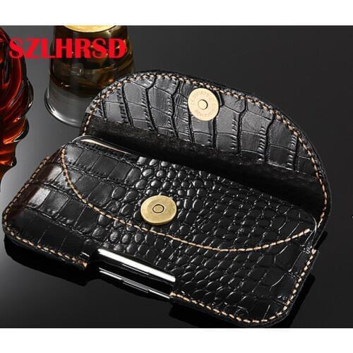 Outdoor Bag for Huawei Nova4e Case Genuine Leather Holster Belt Clip for Huawei P smart Plus 2019 Phone Cover Waist Bag Handmade