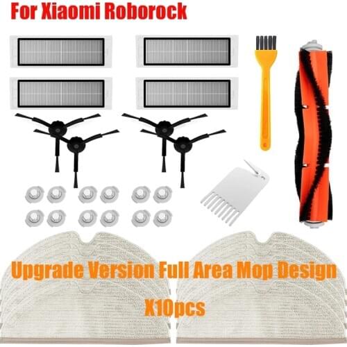 For Xiaomi Roborock S50 S51 S55 S5 S6 xiaowa S60 E25 E35 T4 T6 Vacuum Parts Mop Cloth Black Side Brush Main Brush HEPA Filter