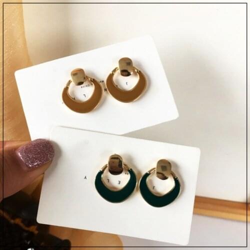 LANIWOO Alloy Painting Stud Earring 2021 New Trendy Jewelry Elegant For Women Girls Wholesale Accessory