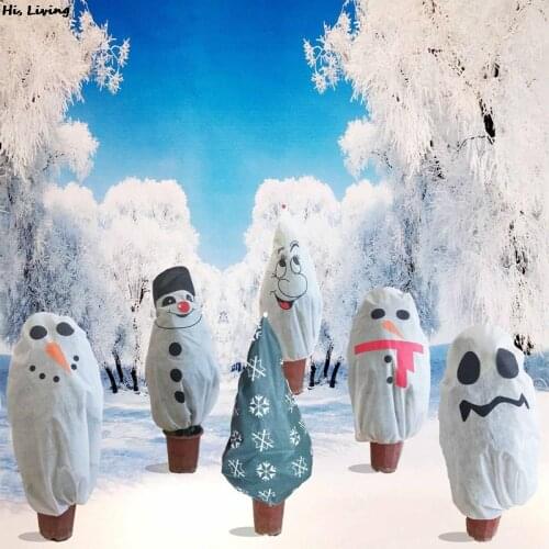 Winter Warm Christmas Tree Cover Plant Protecting Bag Frost Freeze Protection Cute Cartoon Tree Cover Christmas Decoration