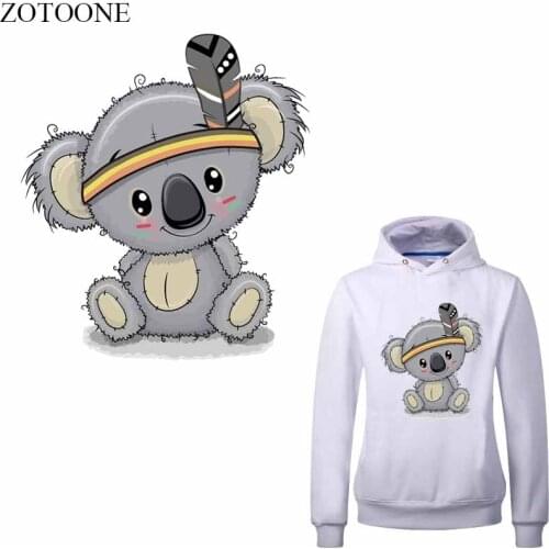 ZOTOONE Cartoon Bear Patches Heat Transfer Vinyl for Kids Clothes DIY Animal Patch Stickers T-shirt Decoration Thermal Press E