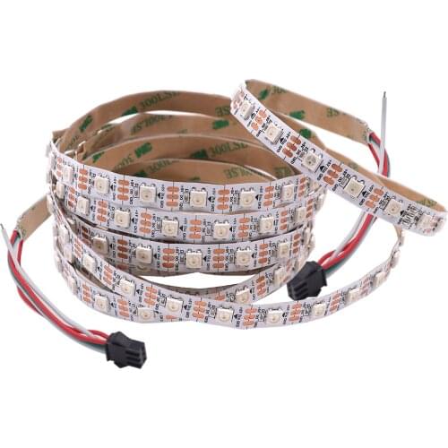 1m/2m/3m/4m/5m WS2812B LED Strip Light DC5V 30/60Leds/m Individually Addressable Smart RGB Full Color Pixel Flexible Ribbon