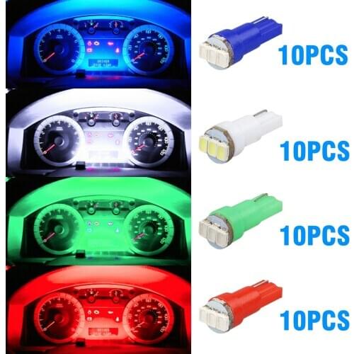 10pcs T5 17 37 73 74 SMD 5050 Auto 12VLED Lamp Car Dashboard Instrument Light Bulb For Ford