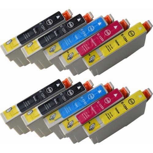 10Pack 125 Ink Cartridge Compatible for Epson 125 T125 use in Stylus NX125 NX127 NX130 NX230 NX420 NX530 NX625 320 323 325 520
