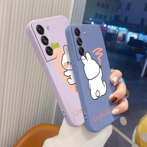 Cute For Samsung Galaxy S21 S20 FE S10 Note 20 10 Case Bunny Soft Cover Plus A72 A52 A42 A32 A71 A51 A41 A31 A21S Phone Case