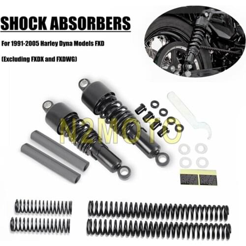 Black Shock Absorber Motorcycles Rear Lowering Slammer Kit for Harley Dyna Models Low Rider Super Glide FXD FXDB FXDX 1991-2005