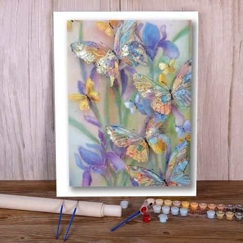 Flowers Art Rose Peony Paint By Numbers Package Acrylic Paints 50*70 Canvas Pictures Wall Paintings Kids Handicraft