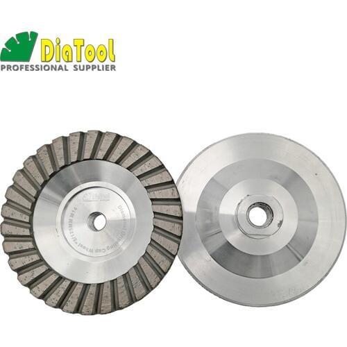 DIATOOL 2PK 5inch #30 Aluminum Based Diamond Grinding Cup Wheel M14 thread Grinding Discs Granite Concrete Diamond fine grinding