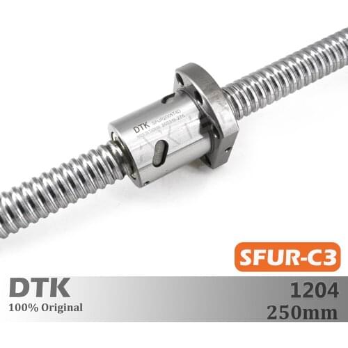 DTK Taiwan SFU1204 Ground C3 lead Ball Screw 250mm thread shaft Grind High Precision Flange CNC Spindle Mini Ballnut 3D Printer