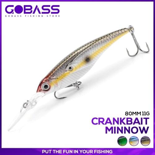 GOBASS Minnow Lures For Fishing Accessories Sea Bass Fishing Lure 110mm 8.5g Artificial Bait Jerkbait Floating Wobblers For Pike