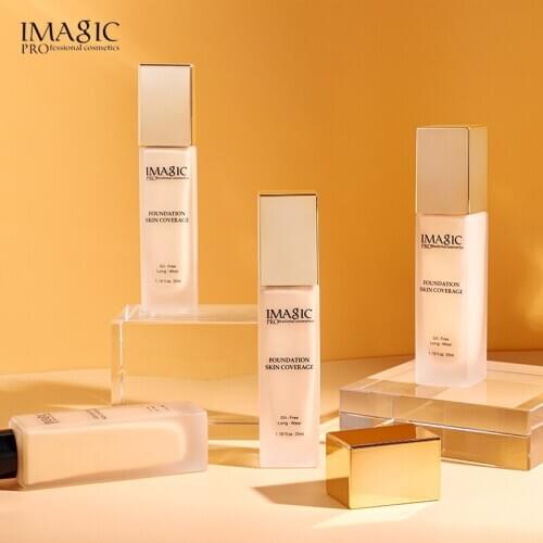 IMAGIC Liquid Foundation Waterproof Oil Control Brighten Complexion Concealer Long-lasting Moisturizing Face Makeup TSLM1