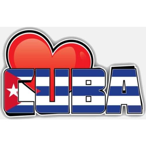 Personality Cuba Heart Flag Motorcycle Helmet Decal Car Sticker Waterproof Car Window Body Decorative Stickers Accessories
