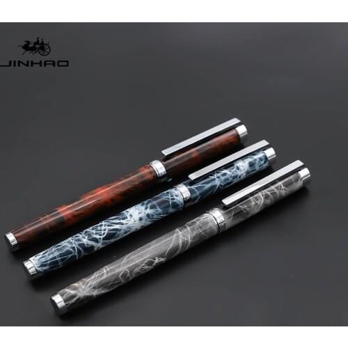 Jinhao 155 Classic Black and Silver Fountain Pen with 0.5mm Iridium Nib The Best Business Gift Pen Metal Ink Pens