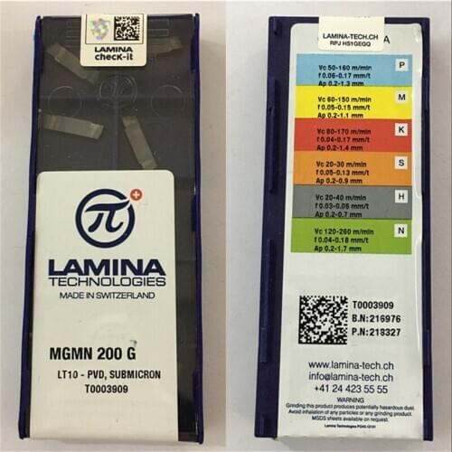 MGMN200-G LT10 100% Original LAMINA carbide insert with the best quality 10pcs/lot free shipping