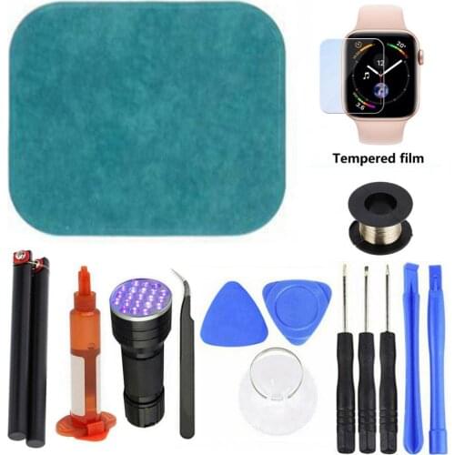 Precise Out Front LCD Glass Cover Replacement UV Glue Touch Screen Repair Kit for Apple Watch 2/3/4/5/6 Series 38/42/40/44