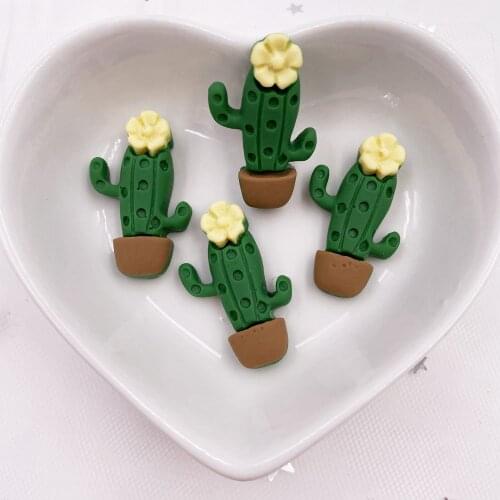Resin Lovely Colorful Cactus Flower Flatback Cabochon Stone 12PCS Scrapbook Embellishments DIY Decor Home Figurine Crafts OH512