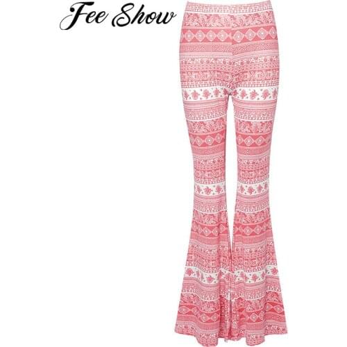 Women High Waist Flared Leggings Elastic Waistband Colorful 3D Digital Print Slim Fit Stretchy Running Gym Sports Pants Trousers