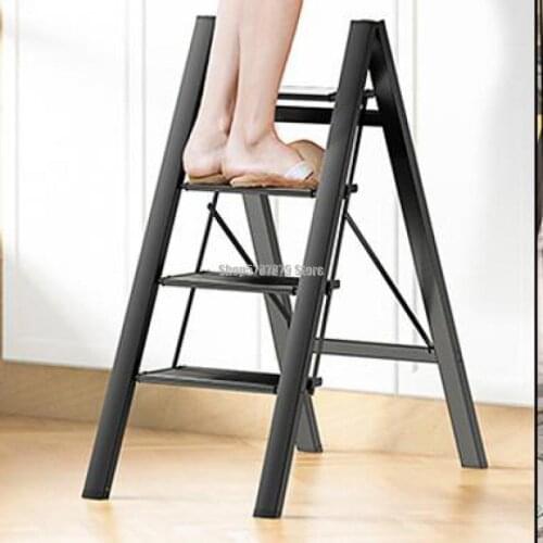 Ladder Household Folding Telescopic Herringbone Ladder Thickened Aluminum Alloy Indoor Stairs Multi Function Flower Ladd