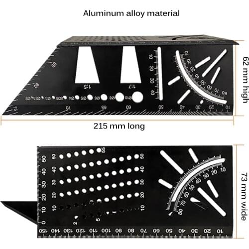 Wood Working Ruler 3D Mitre Angle Measuring Gauge Square Size Measure Tool