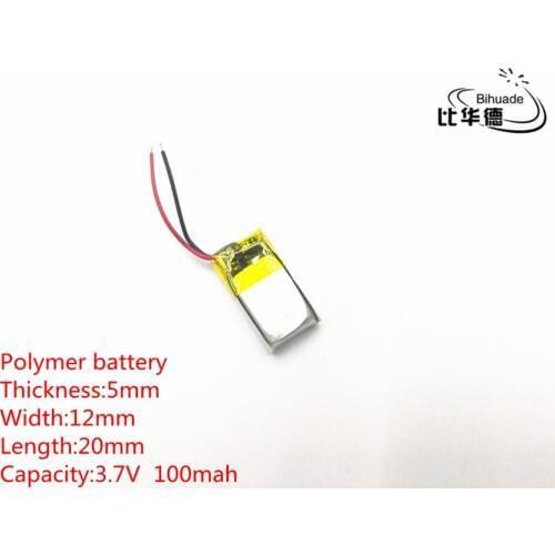 3.7V 100mAh 501220 Lithium Polymer LiPo Rechargeable Battery ion cells For Mp3 Mp4 Mp5 DIY PAD DVD E-book bluetooth headset