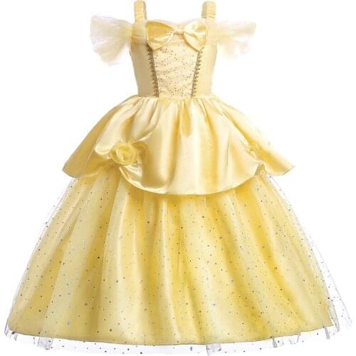 Lovely Girls Dress Lace Princess Dresses Beautiful Birthday Dress Halloween Costumes Star Party Dress Royal Togae