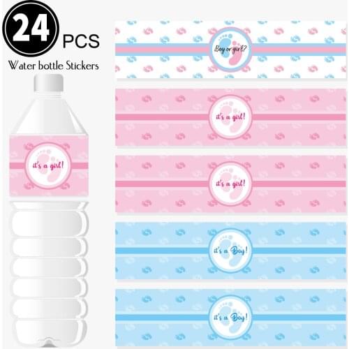 Baptism Gender Revealed Water Bottle Cartoon Sticker Birthday Party Theme Party Decorations Baby Shower