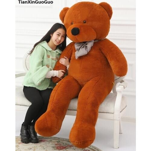Fillings toy dark brown Teddy bear plush toy stuffed bear huge 200cm soft doll hugging pillow Christmas gift b2801