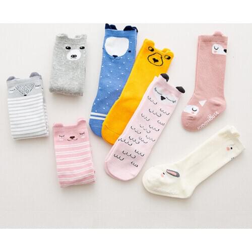 Toddler Baby Girls Shorts Socks Cute Animals Socks Soft Cotton Knee High Girls Sock Floral Cute Children Socks Shorts