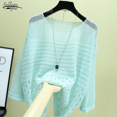 Spring and Summer New Ice Silk Knitted Vest Tops White Shirt Hollow Out Thin Bottoming Streetwear Fashion Womens Clothing 13686