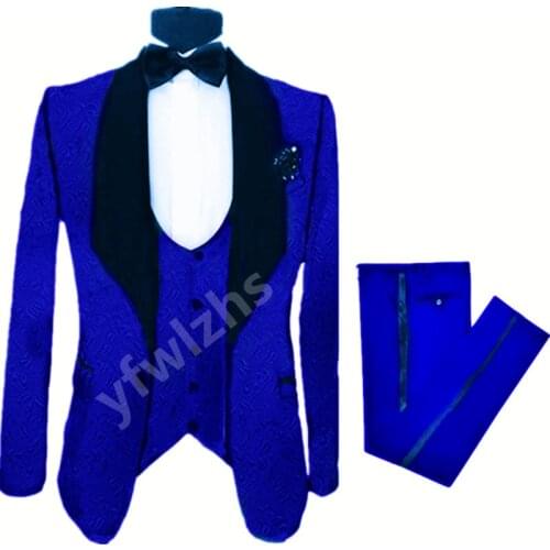 New Arrival One Button Groomsmen Shawl Lapel Groom Tuxedos Men Suits Wedding/Prom Best Man Blazer ( Jacket+Pants+Vest+Tie)A101