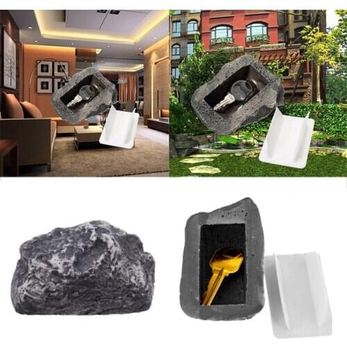 Outdoor Spare Key House Safe Hidden Hide Storage Security Rock Stone Case Box