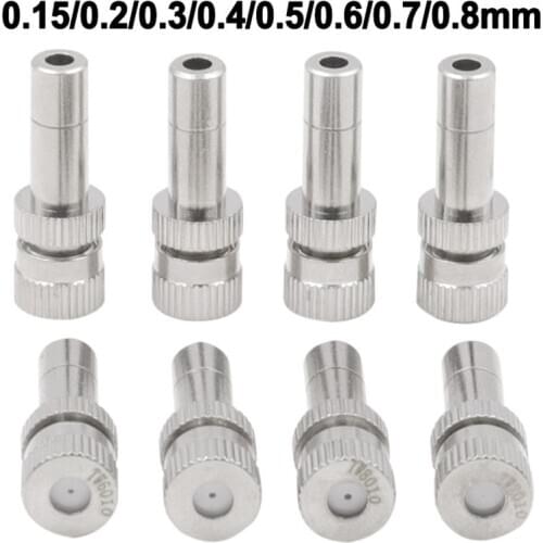 Atomizing Nozzle Low Pressure 6mm quick Connection Copper Fog Spray Head Misting Injector 0.1/0.2/0.3/0.4/0.5/0.6/0.7/0.8mm