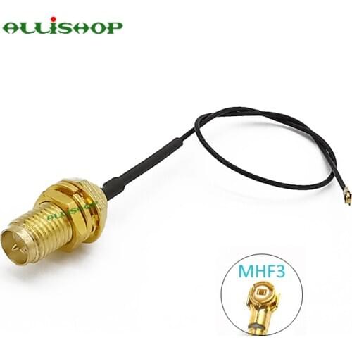 RP SMA Female Bulkhead to IPX IPEX U.FL MHF3 RF Pigtail Jumper Cable for PCI WiFi Card Intel Wireless Router Board 0.81mm