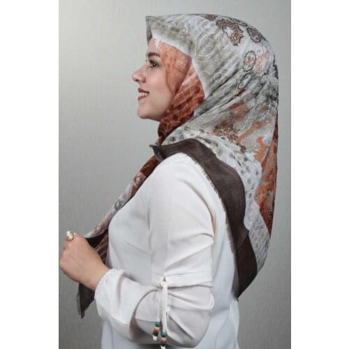 JAWEL PATTERNED LINEN FLAMLI SCARF-DESEN-37-RENK-14