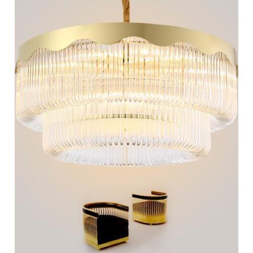Post Modern Crystal Chandelier LED Gold Crystal Chandeliers Lighting Fixture Round Luxury Hotel Dining Room Living Room Lamps