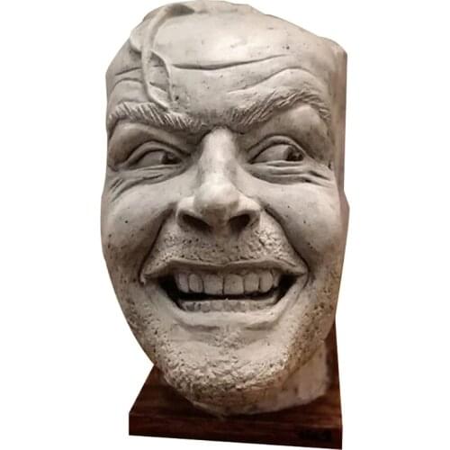 Heres Johnny Sculpture of The Shining Resin Desktop Ornament Bookend Library Funny-face Book Shelf Statue Figurine