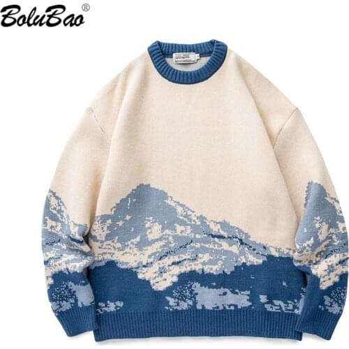 BOLUBAO Men Harajuku Winter Sweaters 2021 Vintage Clothes Pullover Mens Oversized Korean Fashions Male Sweater