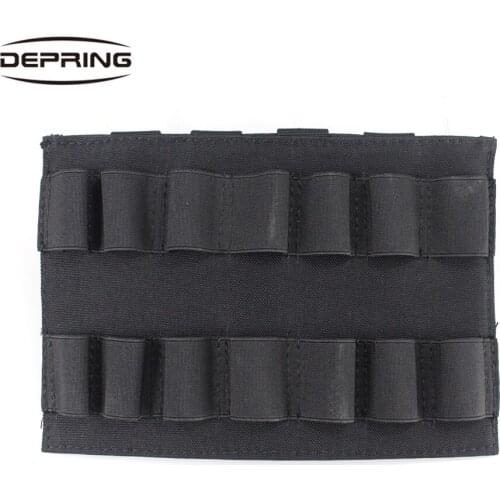 Tactical Hunting 14 Rounds 12 Guage Shotgun Shell Holder Ammo Pouch Carrier Molle System Ammo Bag Cartridge Padded Holder